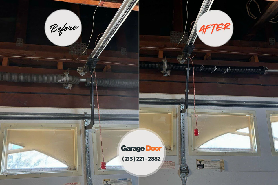 Before and after: garage door repair Clark, SD